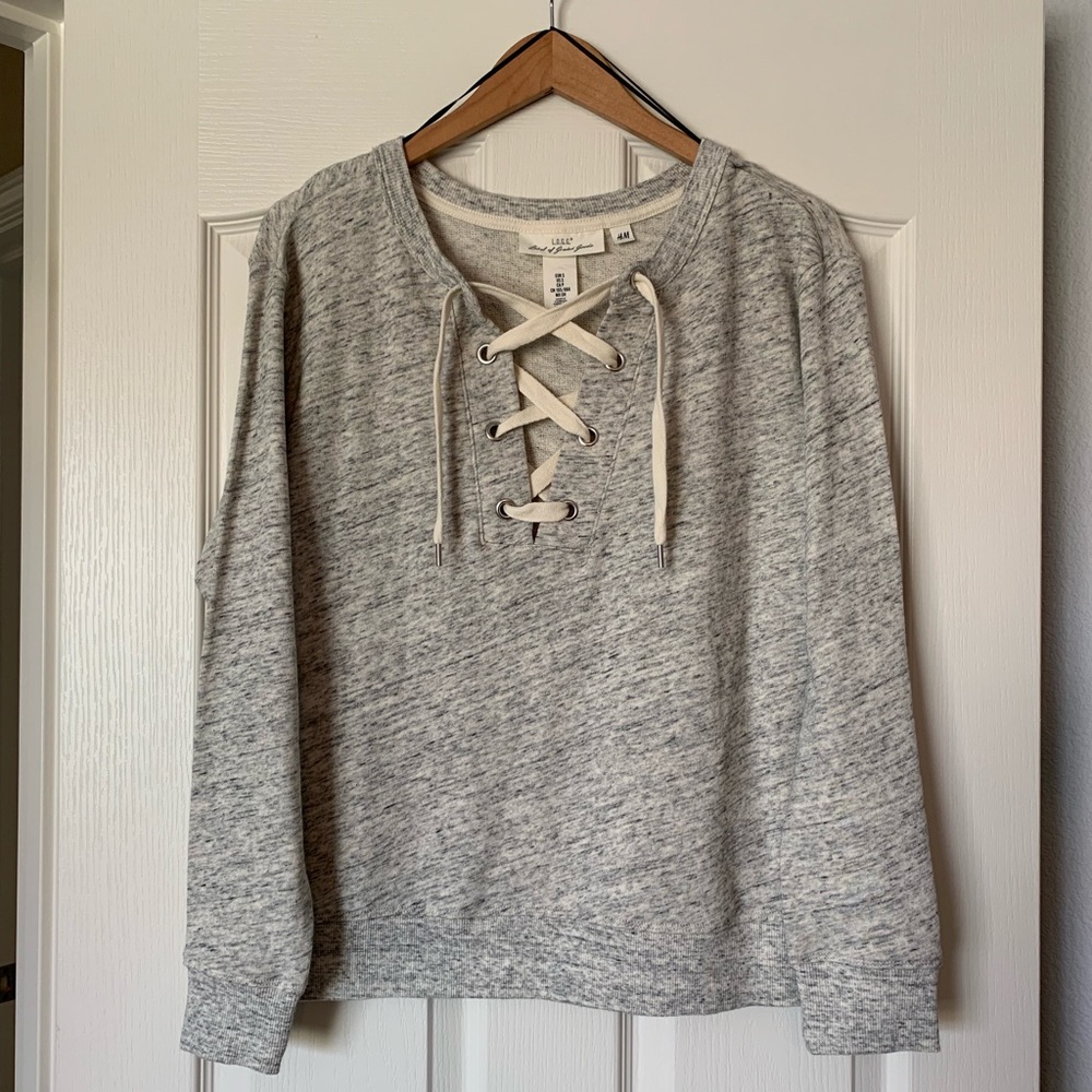 Grey/white Cross Stitch Sweatshirt